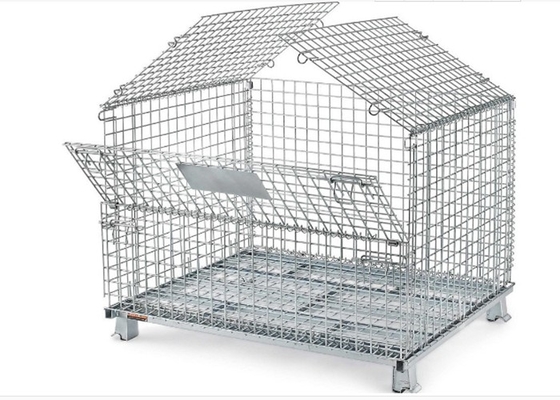 Quadratisches Loch-faltbarer geschweißter Draht Mesh Turnover Box For Warehouse/Werkstatt