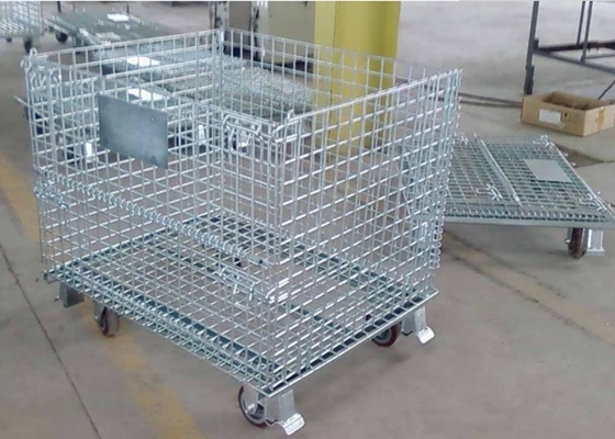 Quadratisches Loch-faltbarer geschweißter Draht Mesh Turnover Box For Warehouse/Werkstatt