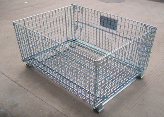 Stackable Industrial Wire Mesh Containers Powder Coated ISO9001 Approved